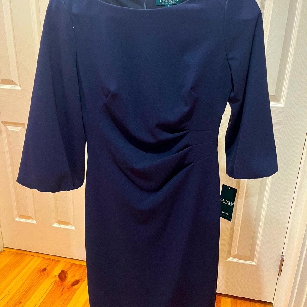 Bell Sleeve, Touched Front Dress, Knee Length